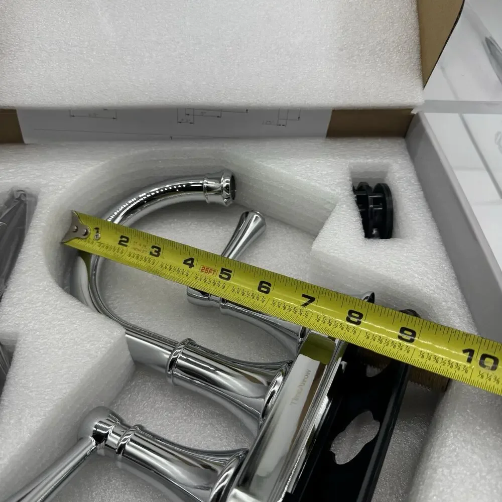 Time Arrow Two Handle Center Set Bathroom Faucet Chrome Polished Finish NIB
